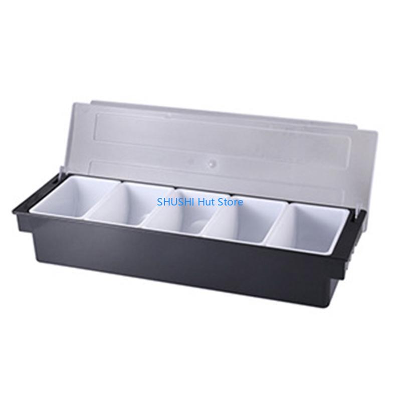 

Plastic Fruit Storage Box with Lid Serving Tray Compartment for Home Living Room Restaurant Nut Biscuit for D57B