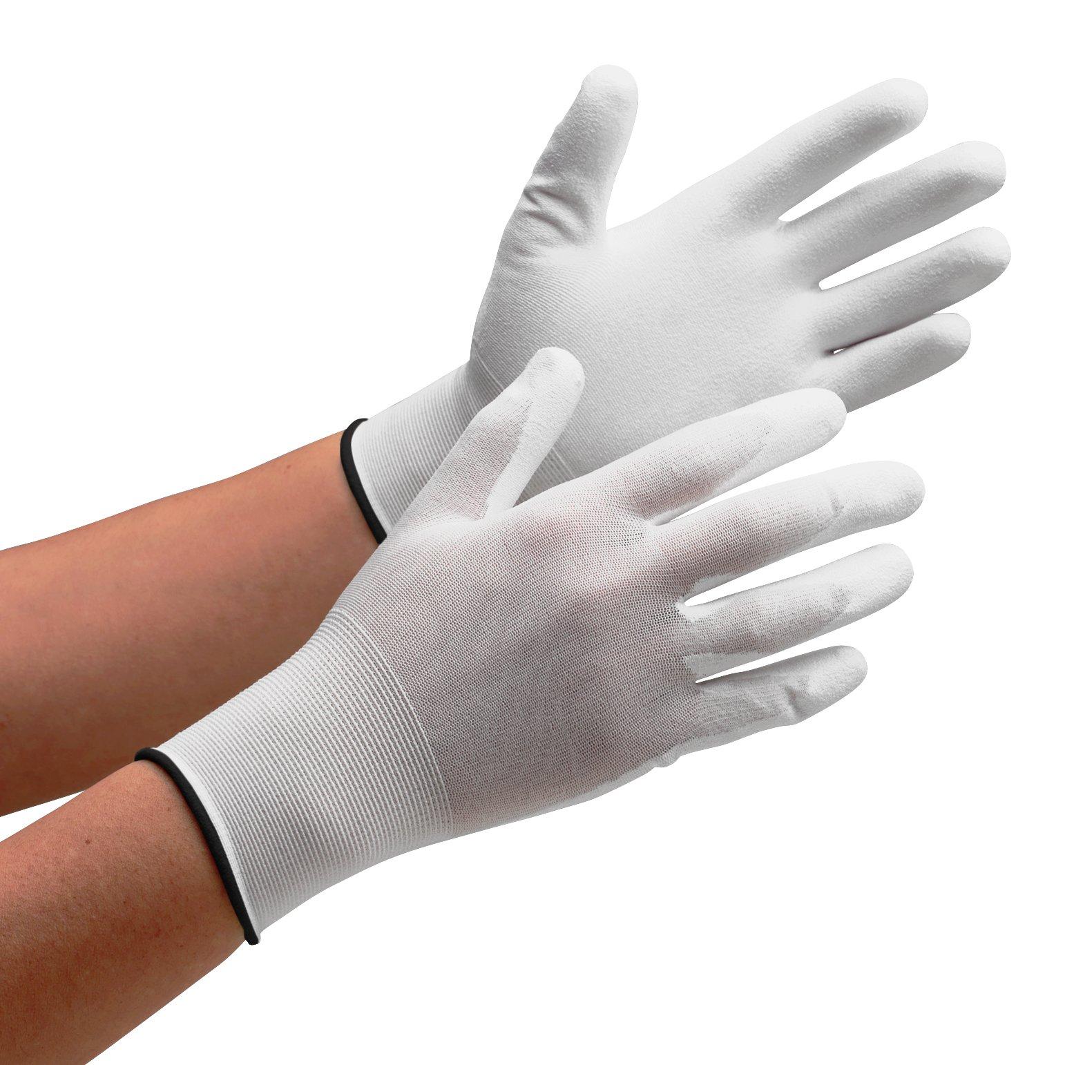 

Midori Anzen Thin Quality Control Gloves with Coated 10 Size SS Palm, Pairs, (NPU150SS) белый