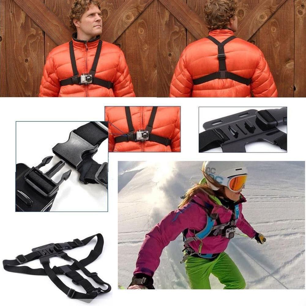 Chest Strap Mount Adjustable Harness Elastic Holder For GoPro Hero 13 12 11 10 9 8 7 SJCAM AKASO Insta360 DJI Osmo Action Camera