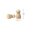 Wooden Peg Dolls 100 Pieces Unfinished Wooden People Craft Blank Family Figures 5/8 x 1-1/4 inches