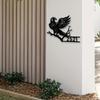 Custom Metal Eagle Wall Art with House Name Address Outdoor Garden Decor Easy Hang Housewarming Gift
