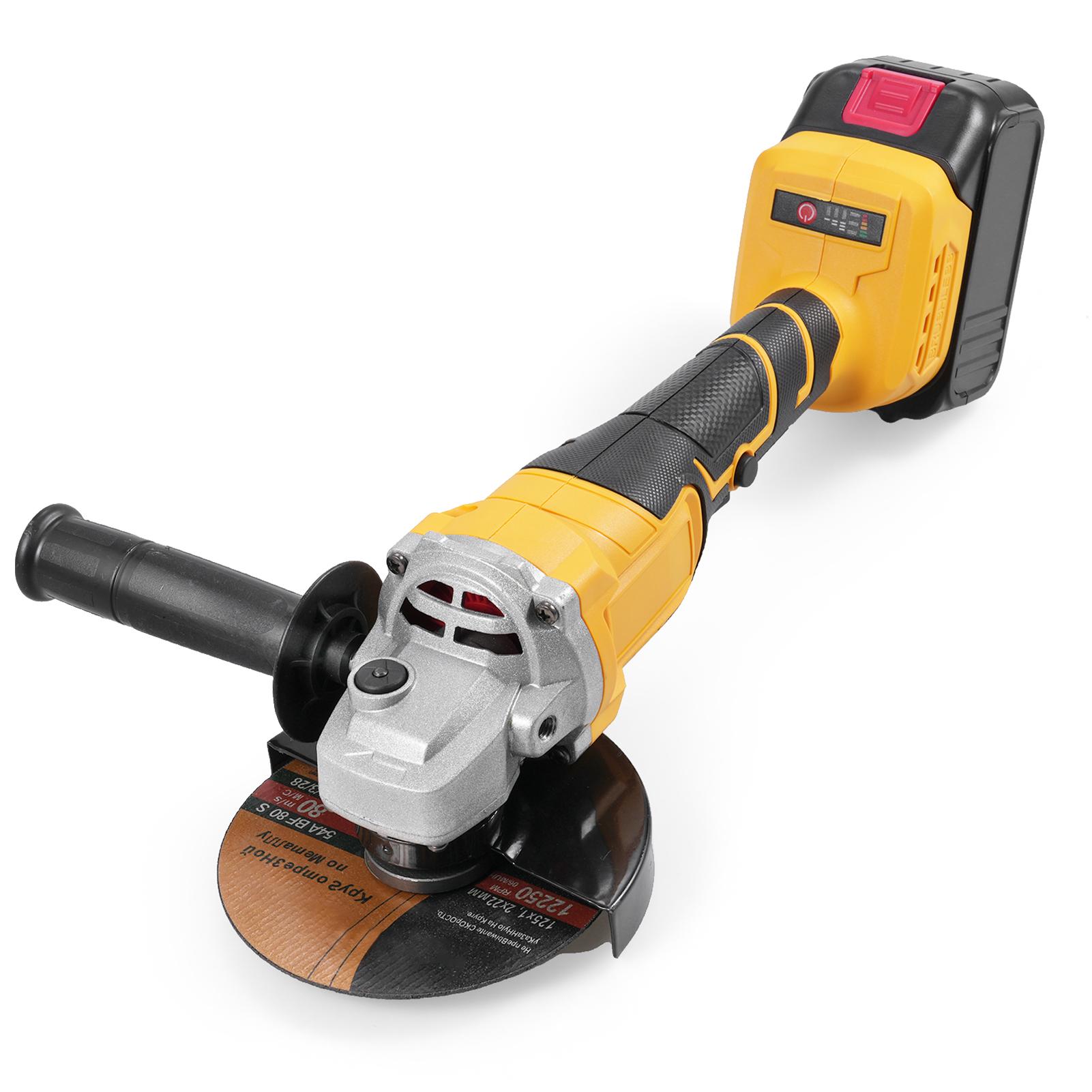 

21V 125mm Angle Grinder Brushless Motor Multifunctional Electric Grinding Tool with 3pcs 5 Cutting Wheel 2pcs Lithium European Plug