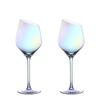 2 Pcs Color Pearl Crystal Wine Glass Wedding Party Glassware Drink Cup Plating Rainbow Oblique Bordeaux Goblet Champagne Flutes