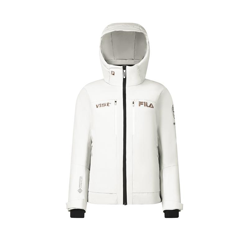 Fila Warm Versatile Hooded Long Sleeve Down Jacket Women Outerwear White-Jade A11W446907F-WT