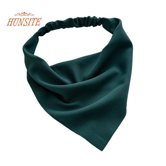 

Женский головной платок, винтажный треугольный противоскользящий сплошной цвет, эластичная лента, украшение для волос, банданы, регулируемая повязка на голову в пасторальном стиле, аксессуары для волос зелёный