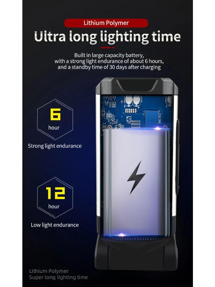 Portable COB Magnetic Work Light Rechargeable LED Flashlight Super Bright Camping Waterproof Car Repair Lamp with Brackets