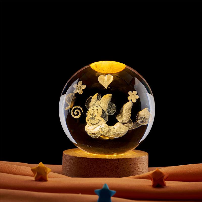 3D Cartoon Anime Crystal Ball Night Light - Creative Birthday Gift for Children