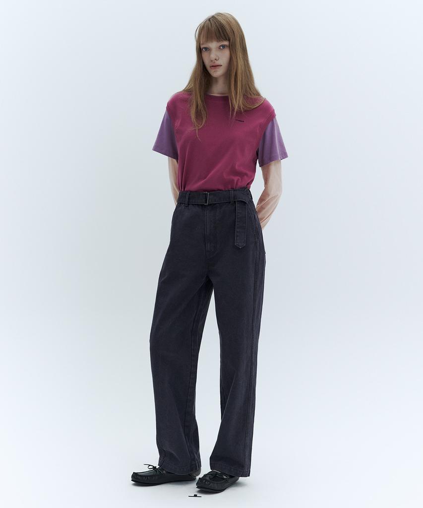 CITYBREEZE Belted Curved Pants_2 Colors
