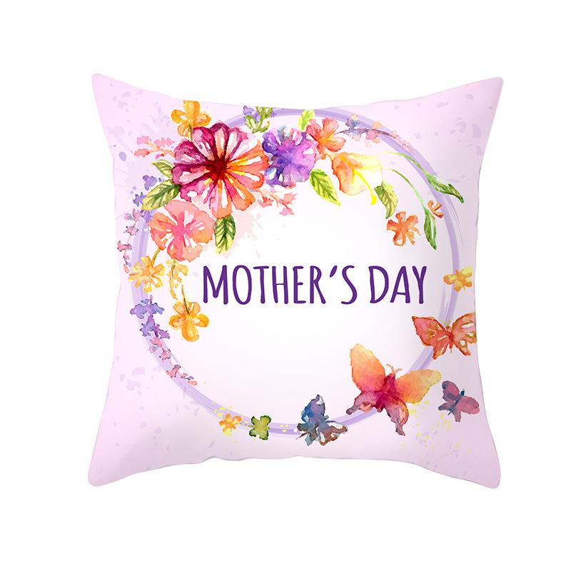 Mother's Day Pillow Peach Skin Printed Pillow Cover Sofa Cushion Cover Car Cushion Cover Home Decoration