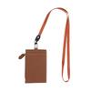 New PU Leather Card Badge Holder with Neck Lanyard Student Card Bag Coin Purse Card Case Zipper Bag Office Casual Supplies