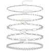 5pcs/Set Fashionable Multi-layer Chain Bracelets for Women Chain Bracelet Jewelry Set