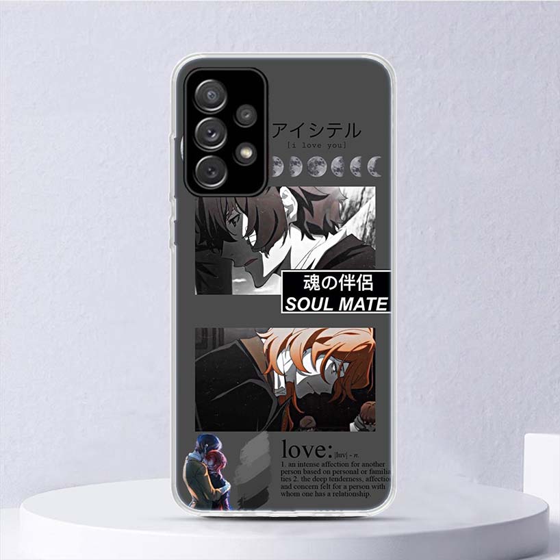 Bungo Stray Dogs Double Black Soft Case For Samsung Galaxy A15 A14 A13 A12 A55 A54 A53 A52 Phone Cover A35 A32 A33 A25 A23 A22 A