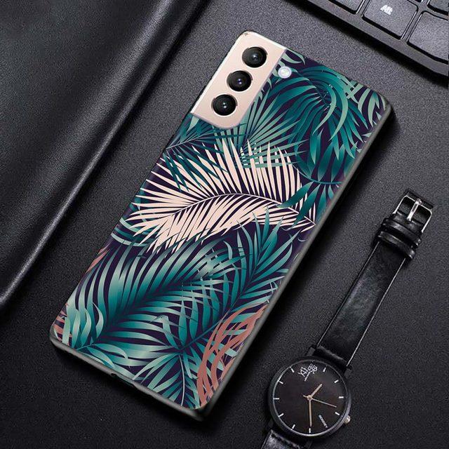 Shell für Samsung Galaxy S21 S20 S10 S9 S8 Plus Ultra 5g S10lite S10e S7edge S20 S21 Fe Abdeckung fall Vintage Bananen Blatt Blume