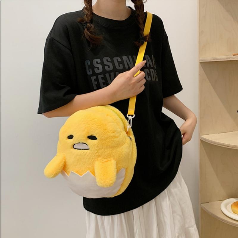 Anime Tasche Gudetama Serie Kawaii Cartoon Rucksack Faules Ei Umhängetasche Niedliche Mode Puppe Geburtstagsgeschenk