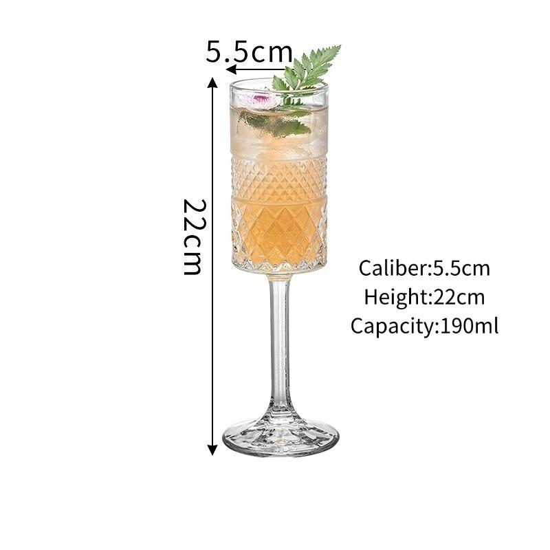 

Diamond-shaped Glass Goblet,Creative Cocktail Glasses Cups,Japanese Martini Glass Cup,Carved Champagne Glasses Cup,Bar Tools 1pc