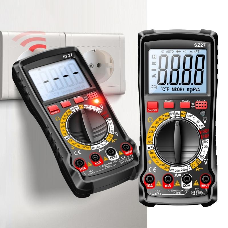 SZ27 Multitester 1999 Counts Multimeter Voltage Current Tester Ohm Diode Triode NCV Resistance Capacitance Tester