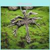 Collana alla Moda con Croce Angelo a Sei Ali Design Accattivante con Lega e Catena di Perle