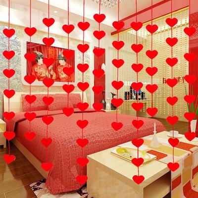 16 Hearts With Rope Romantic Wedding Decoration Marriage Room Layout DIY Garland Creative Love Curtain Wedding Supplies