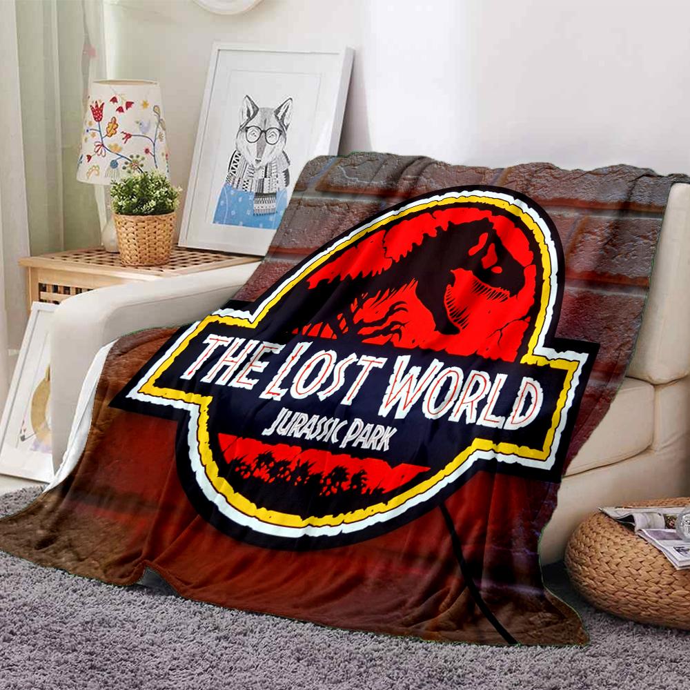 Jurassic Park Neon Sign Blanket Soft Throw Blanket For Home Bedroom Bed Sofa Travel Office Solid Christmas Blanket