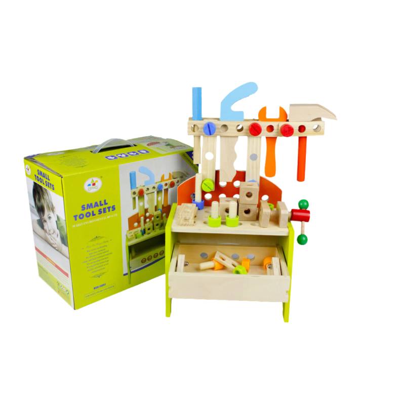 Wooden Children Table Top Work Bench Tools Set Toy Kids Puzzle Hands On Games
