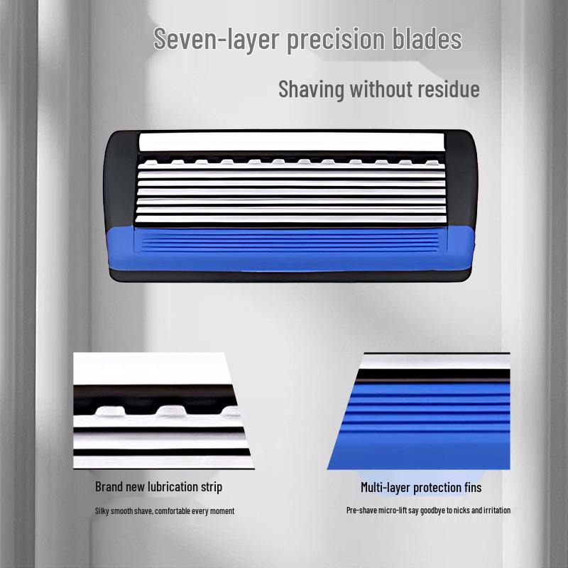 Men's Manual Razor with 7-Layer Blade Head