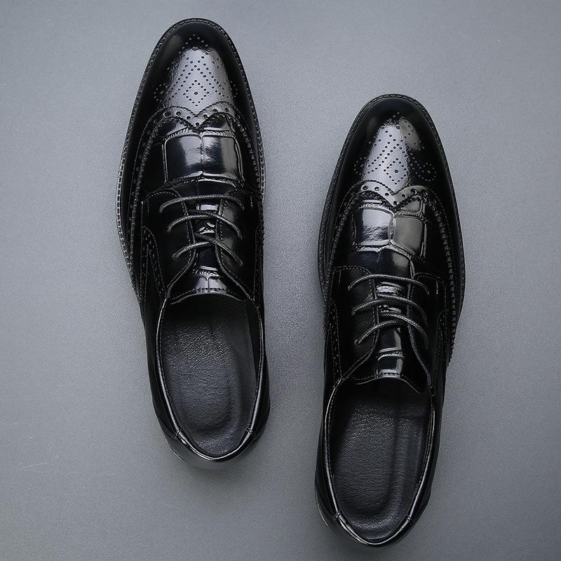 Exported plus-size Brock custom leather shoes for men, spring/autumn casual British and European American formal men's shoes
