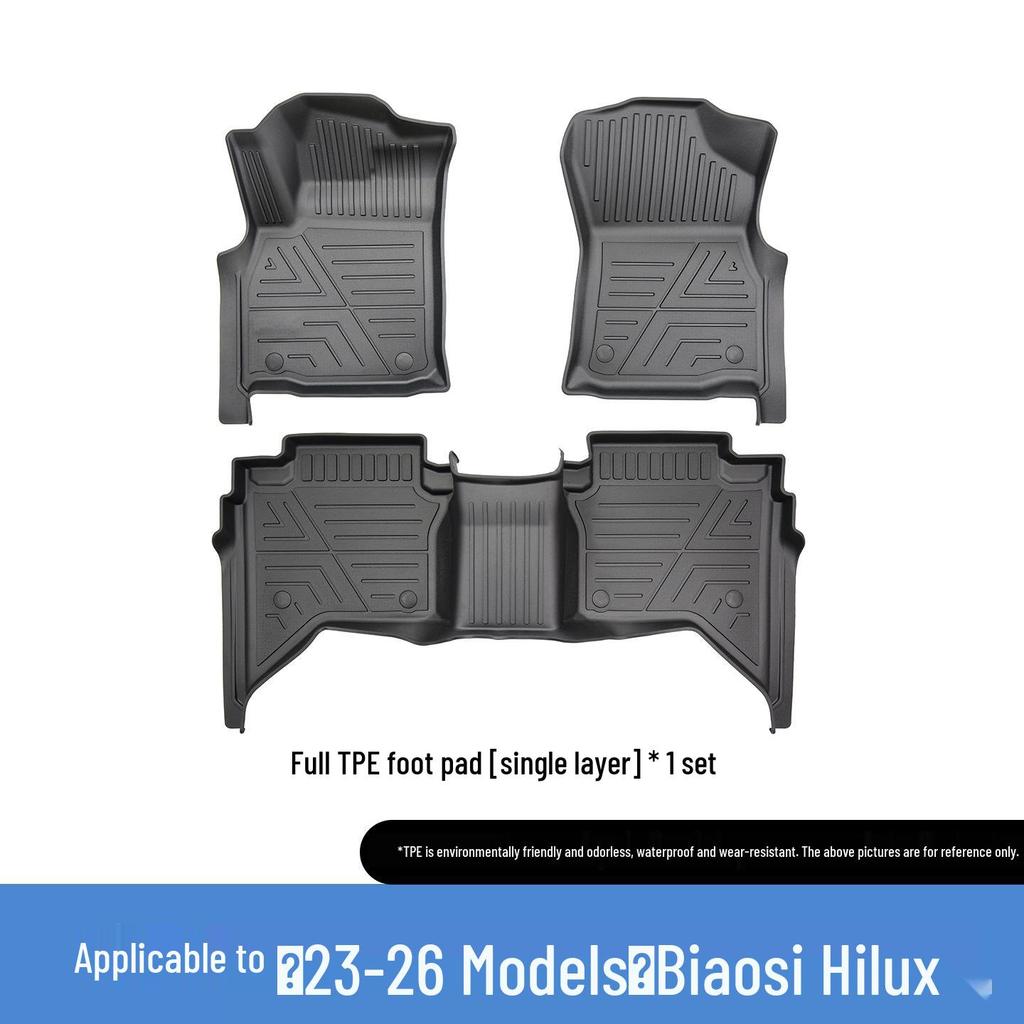 23-26 Toyota Hilux TPE Floor Mats: Anti-Dirty, Thermoformed Interior Decor