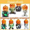 Cross-border New Halloween Gift Pumpkin Knight Garden Decoration Glowing Resin Ornament
