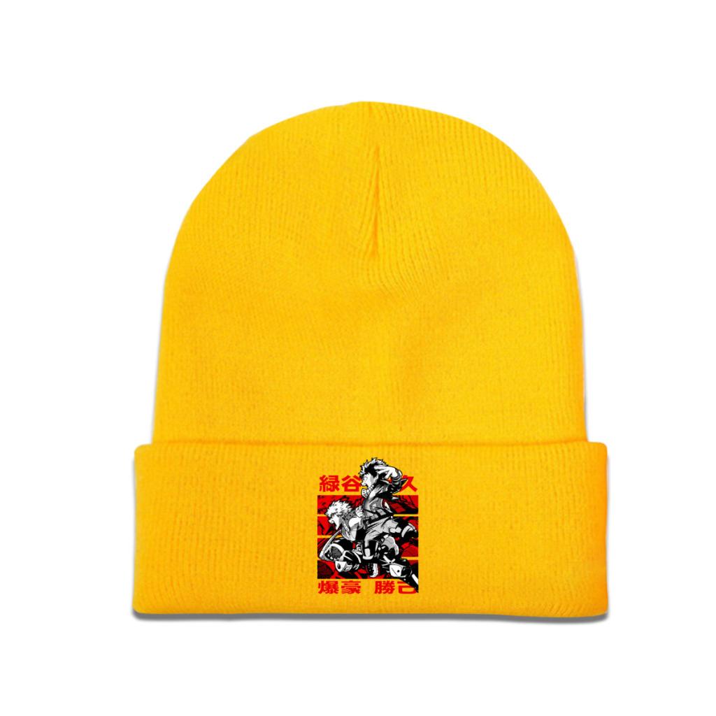 

Вязаные шапки My Hero Academia Midoriya Izuku для женщин, унисекс, шапки Skullies, зимняя шапка из полиэстера, Boku No Hero, повседневная кепка в форме дыни One Size