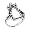 Beautiful Gothic Castle Shape Rings Electroplating Copper Retro Novel Rings