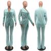 Autumn Winter Women's Solid Color Blazer Set, Relaxed Fit Two Piece Suit with Wide Leg Pants, Office Casual Coord for Business & Daily Wear
