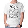 Unisex Crew Neck T-Shirt The Beagles White Album Graphic Short Sleeve Casual Tee