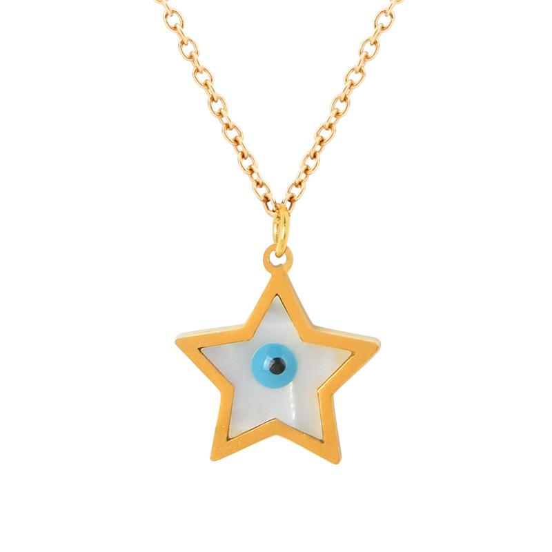 

Титан, титановая сталь, голубоглазая ракушка, кулон со звездой, цепочка на ключицу, женские модные украшения