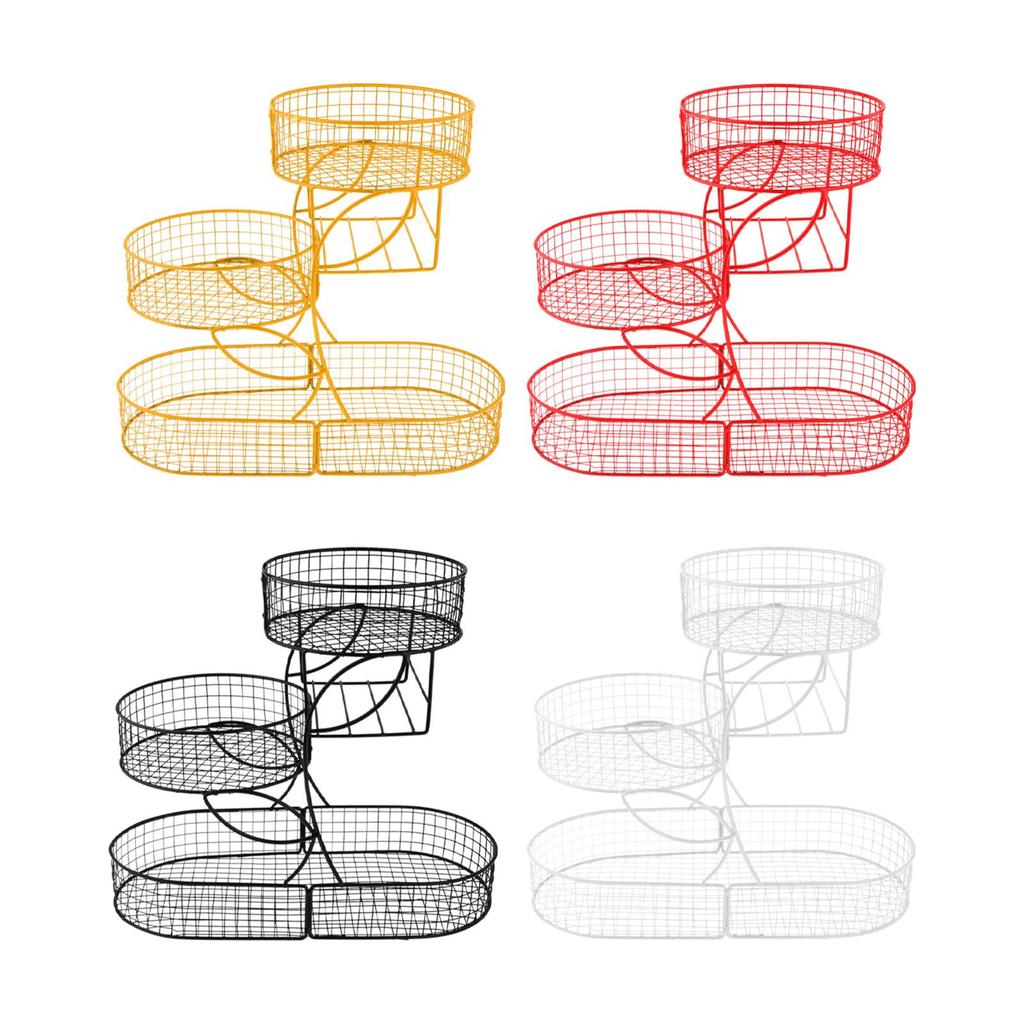 Fruit Basket 3 Tiered Vegetable Rack Kitchen Counter Multiuse Metal Fruit Bowl Organizer for Potato Snack Dining Room Table