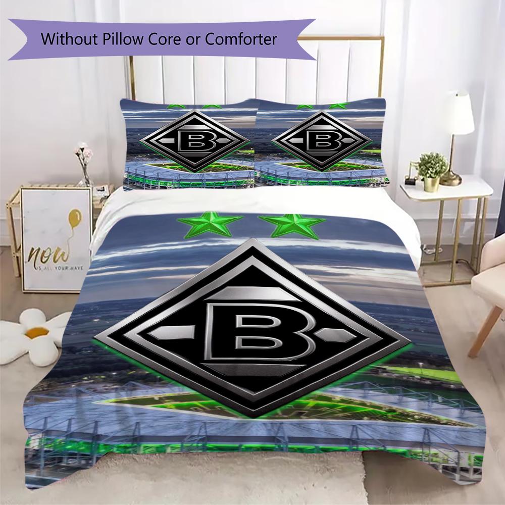 Borussia Pattern Bedding uilt Set uilt Cover Pillowcase Home Decoration Birthday Gift (1 * duvet cover + 2 * pillowcase without core)19