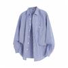 Autumn Hong Kong Style Men'S Striped Long Sleeve Shirt Men'S Casual Loose Shirt Jacket