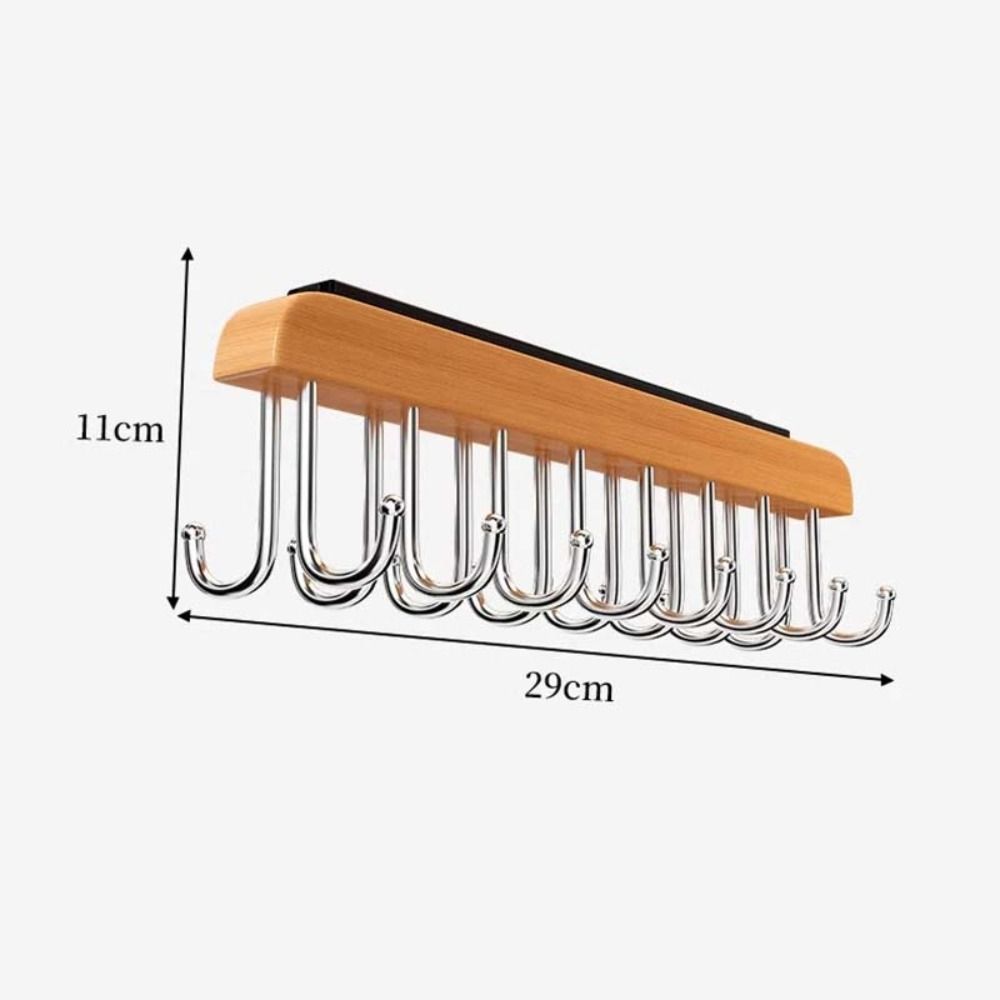 Wood Hat Storage Hanger 16 Hooks Clothes Hanger New Underwear Storage Rack  Home