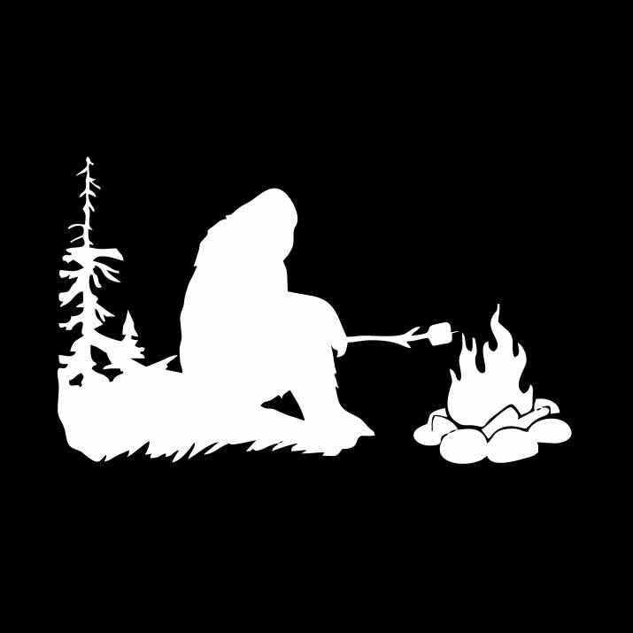 

C36 Bigfoot Bonfire Creative Car Sticker білий