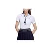Golf Knitted Short Sleeve Polo Shirt Women Tops White A11W325125F-WT