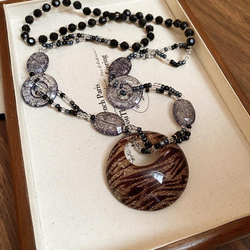 New Chinese Zen bronze feather necklace retro bohemian ethnic style double-layered long sweater chain women