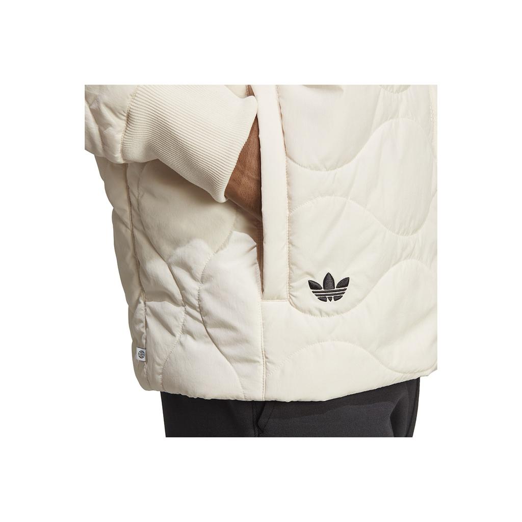 Adidas Originals Trefoil Solid Logo Print Stand Collar Cotton Jacket Men Jacket Off-White HS1581