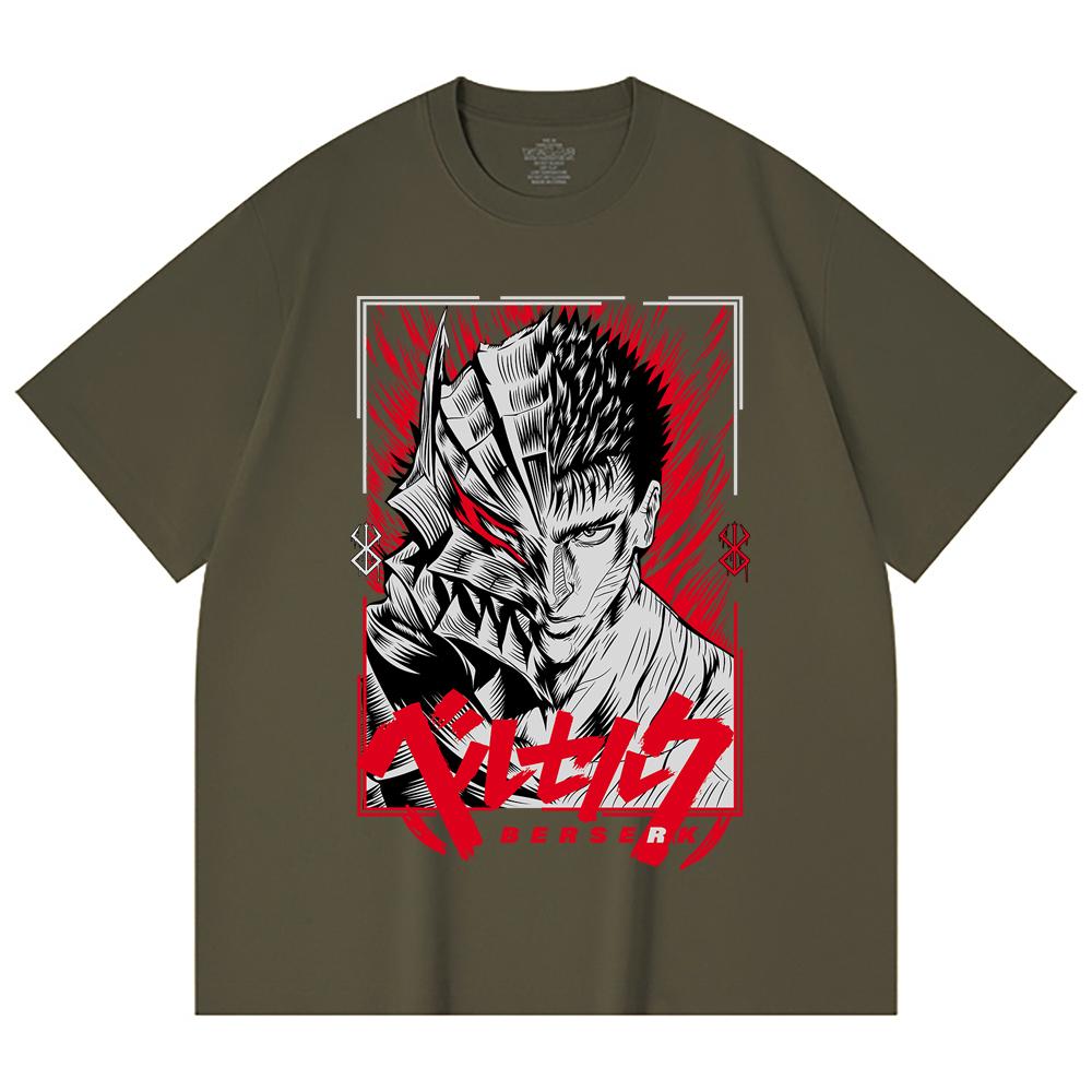 230 Gsm 100% Cotton Berserk V8 Print Unisex Heavy Cotton T Shirt