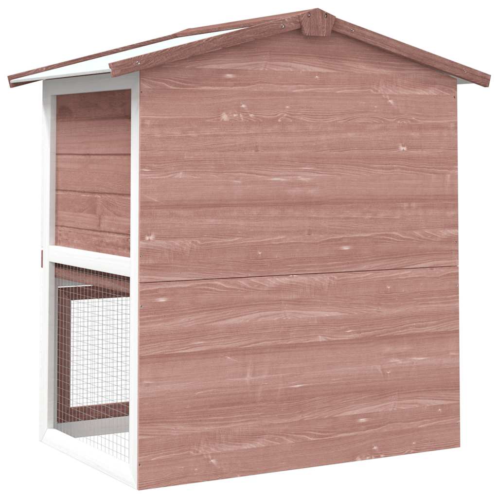 vidaXL Kaninchenstall 3 Türen Braun Holz