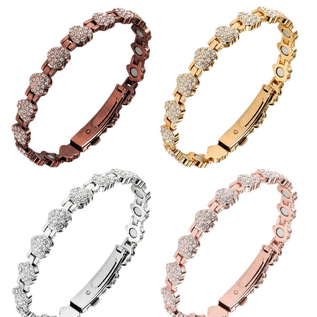 Gelukshart Strass Magnetische Armband - Damesmode, Lichte Luxe, Antistatisch Ontwerp