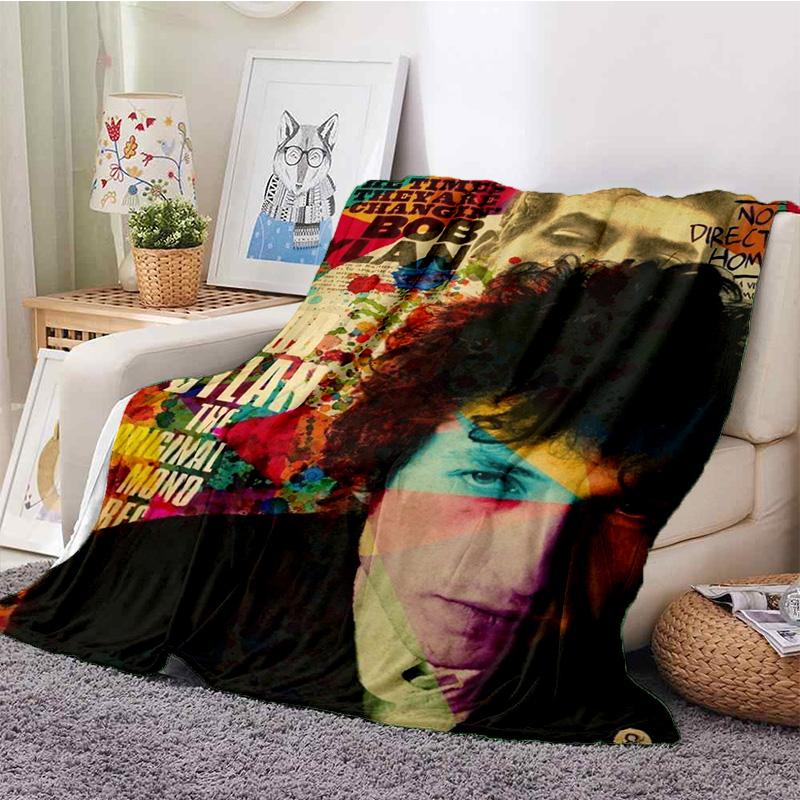Retro Cool B-Bob Dylan Merchandise Blanket Fleece Home Popular Singer Throw Blanket Cozy Ultra-Soft for Couch Quilt