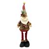 Christmas Plush Doll Plaid Standing Santa Snowman Reindeer Plush Figure with Retractable Legs for Xmas Holiday Party Fireplace Table Decor