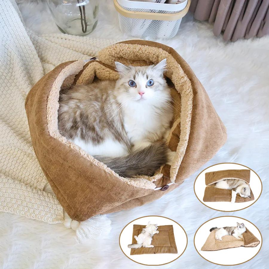 Warm Thickened Cat Bed Multifunctional Foldable Pet Mat For Cats Small Dogs Indoor Kitten Sleeping Mat Soft Cozy Pet Supplies Home Furniture
