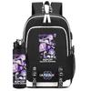 2Pcs/set Anime K-Pop Printed Backpack with 750Ml Water Bottler for Teenager Student Girl Boy Bookbag Kid Gift Large Capacity Travel Bag Rucksak
