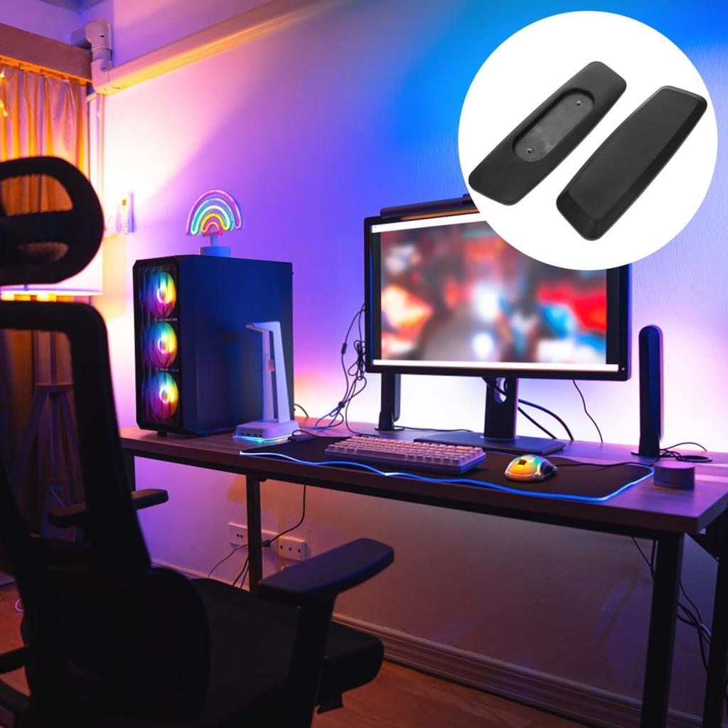 COHEALI 2pcs Office Chair Arm Armrest Covers: Stretchable PU Leather Protectors for Office/Gaming Chairs Furniture Parts (Black)