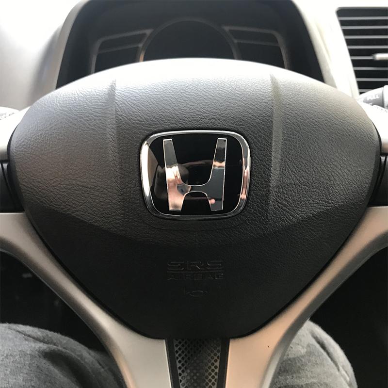 1PC Car Steering Wheel H Logo Emblem Cover Sticker Replacement for Honda Civic Fit Jazz Accord CRV HRV City Odyssey Passport DI4